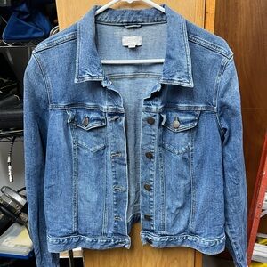 LOFT Outlet Stretch Denim Jacket Size L Medium Wash Jean Jacke